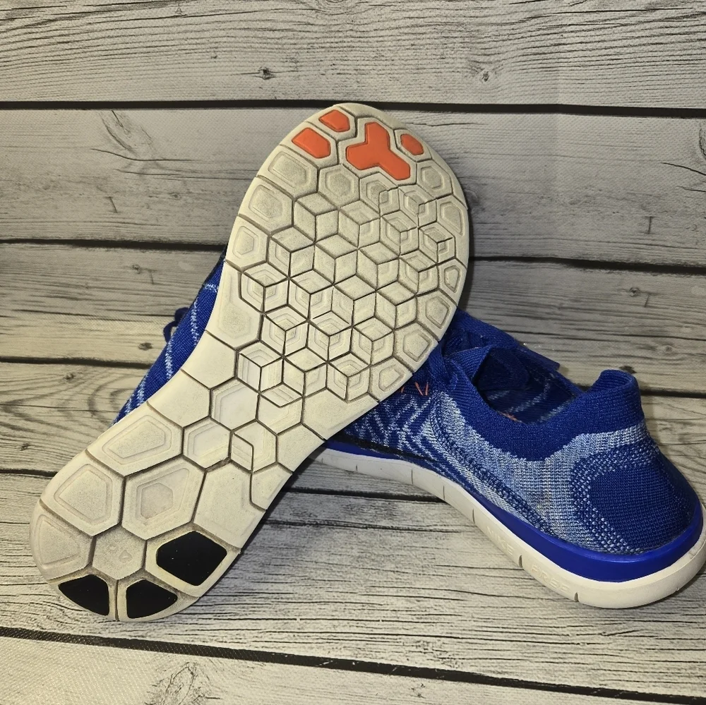 Nike Free 4.0 Flyknit Women's Size 8.5 Running Shoes Racer Blue